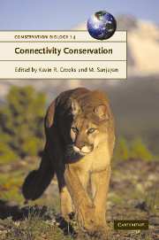 Connectivity Conservation journal cover featuring an image of a cougar