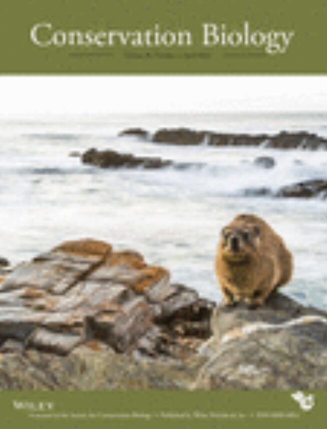 Conservation Biology journal cover photo featuring an image of the coast