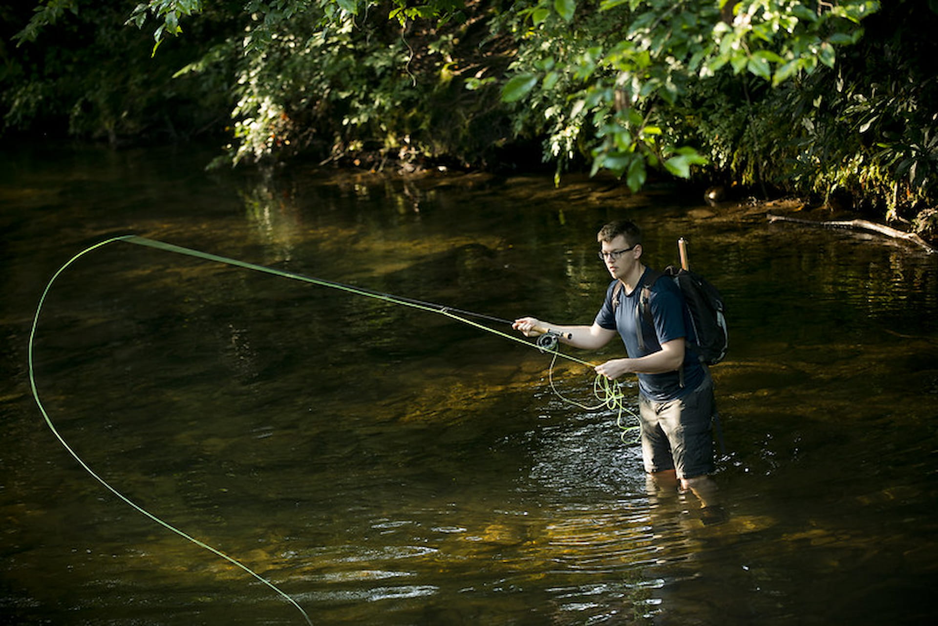 Man fly fishing