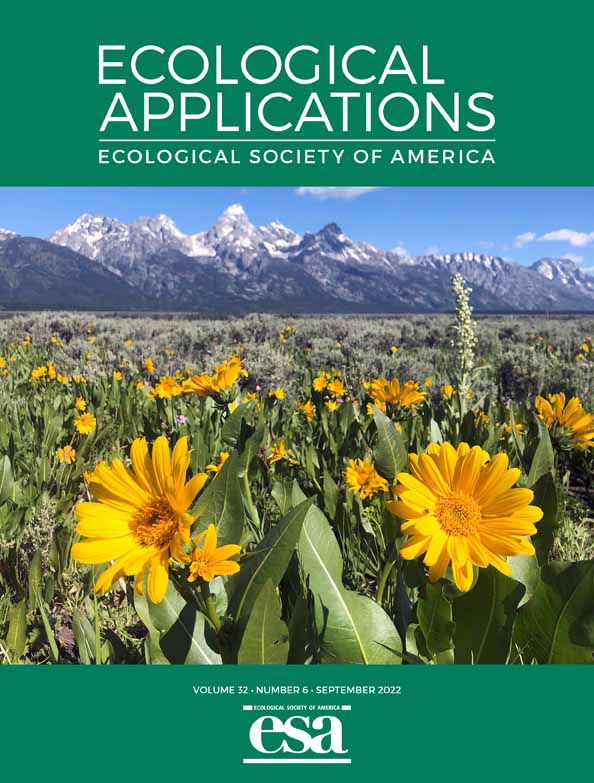 Ecological Society of America journal cover featuring a picture of a sunflower field