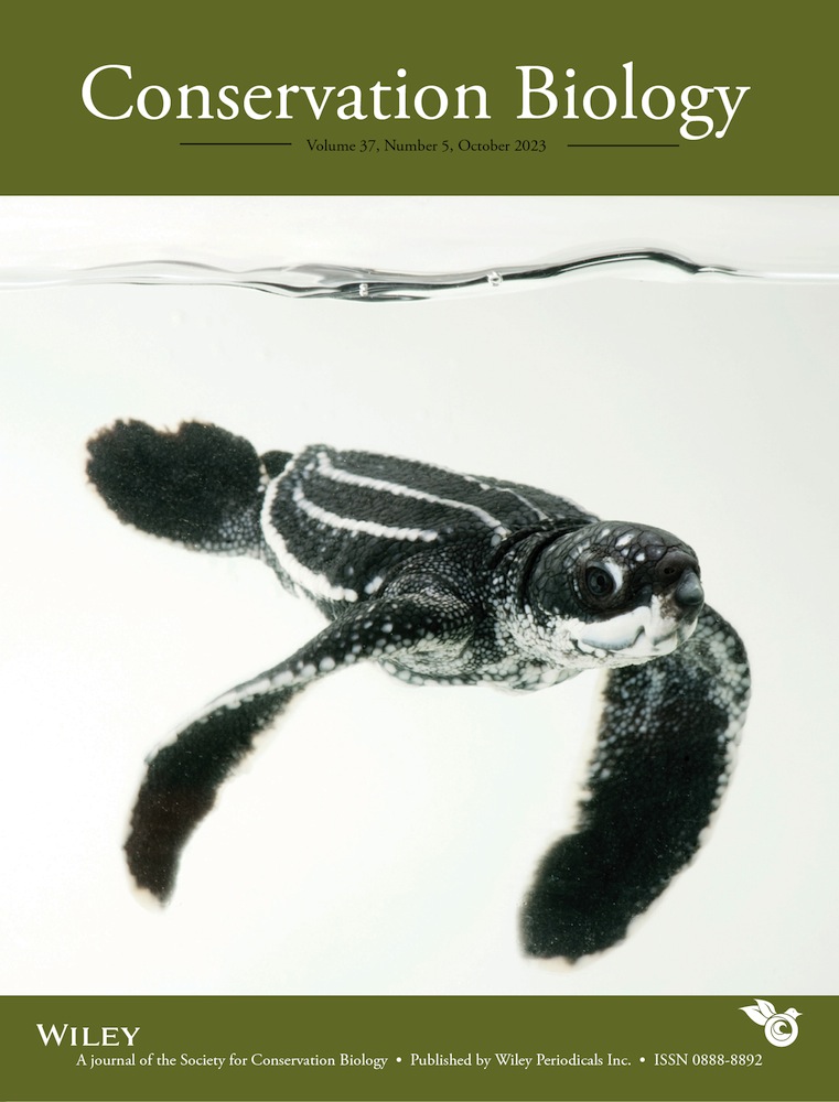Conservation Biology journal cover featuring a baby pond turtle